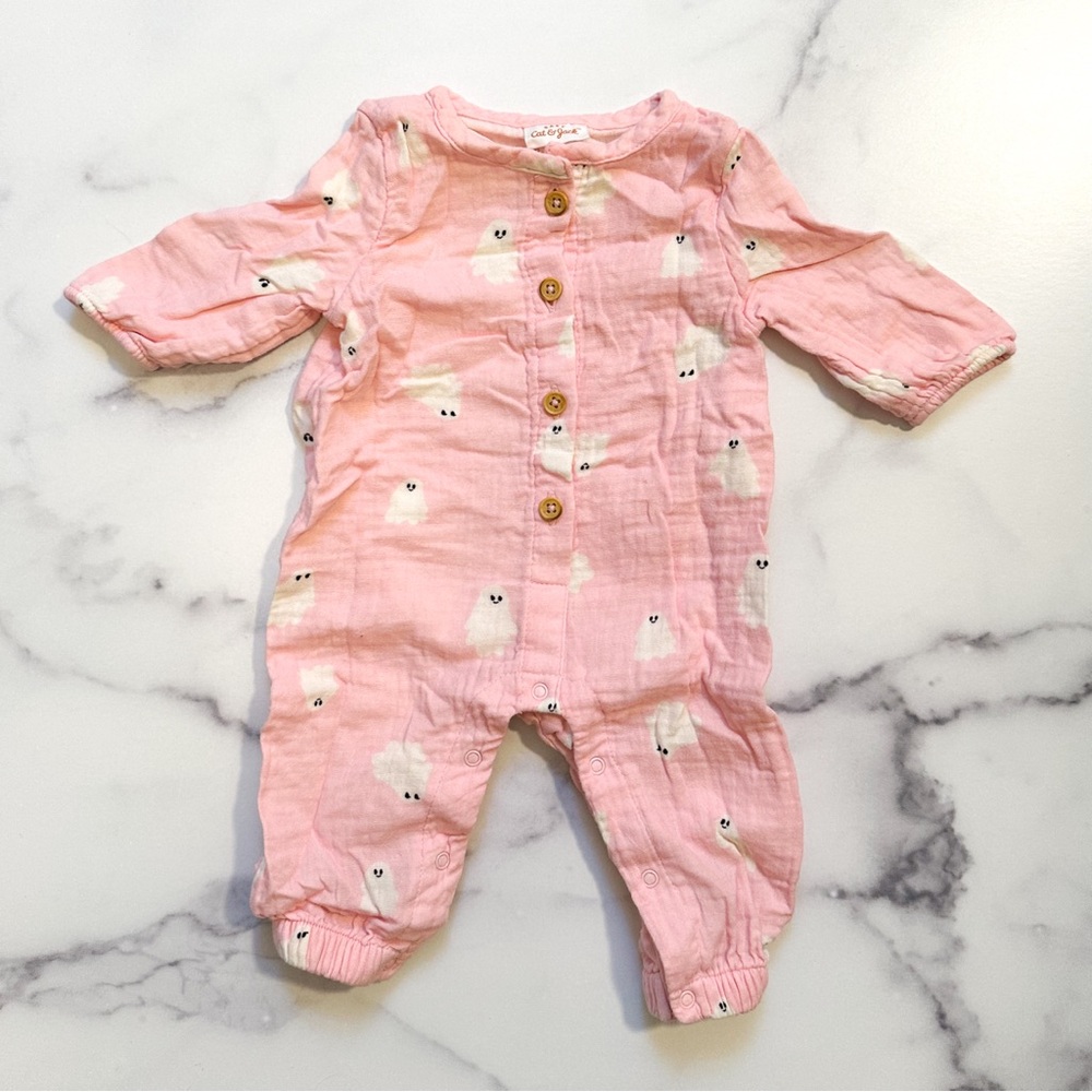 Cat & Jack Cotton Pink Ghost One Piece